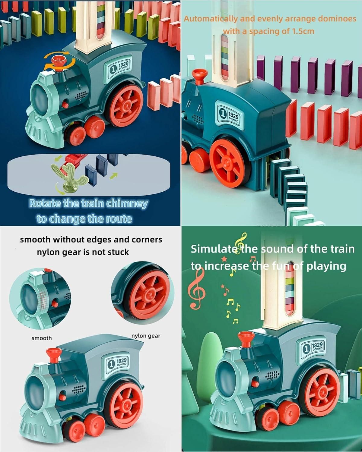 Train Toy Domino Set for Kids BPA Free Plastic with Sound Effects
